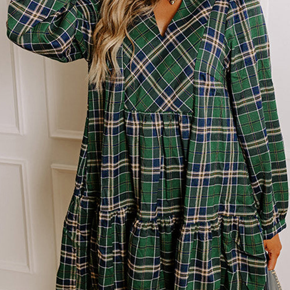 GreenPlaidFrillyDressSeptember..jpg