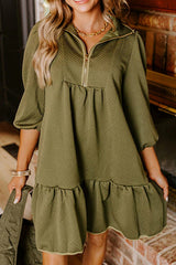 Green Quarter Zip Dress New RTS