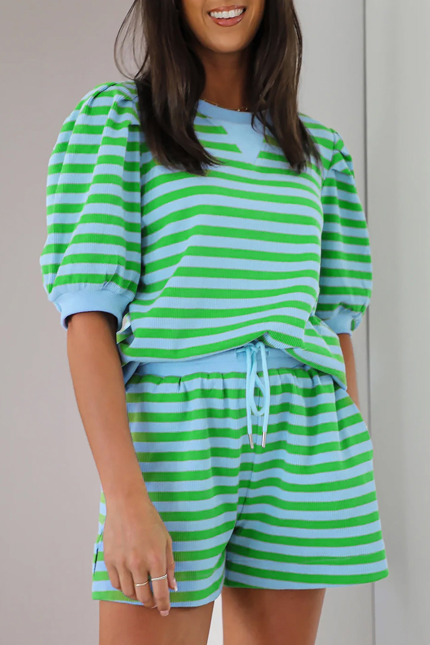 Green Stripe Shortie Set New RTS