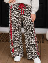 Red-Side Stripe Leopard Pants