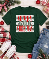 Tultex Merry Christmas Stripes Tee.