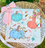 Blue Orange Pumpkin Leaves Tee.