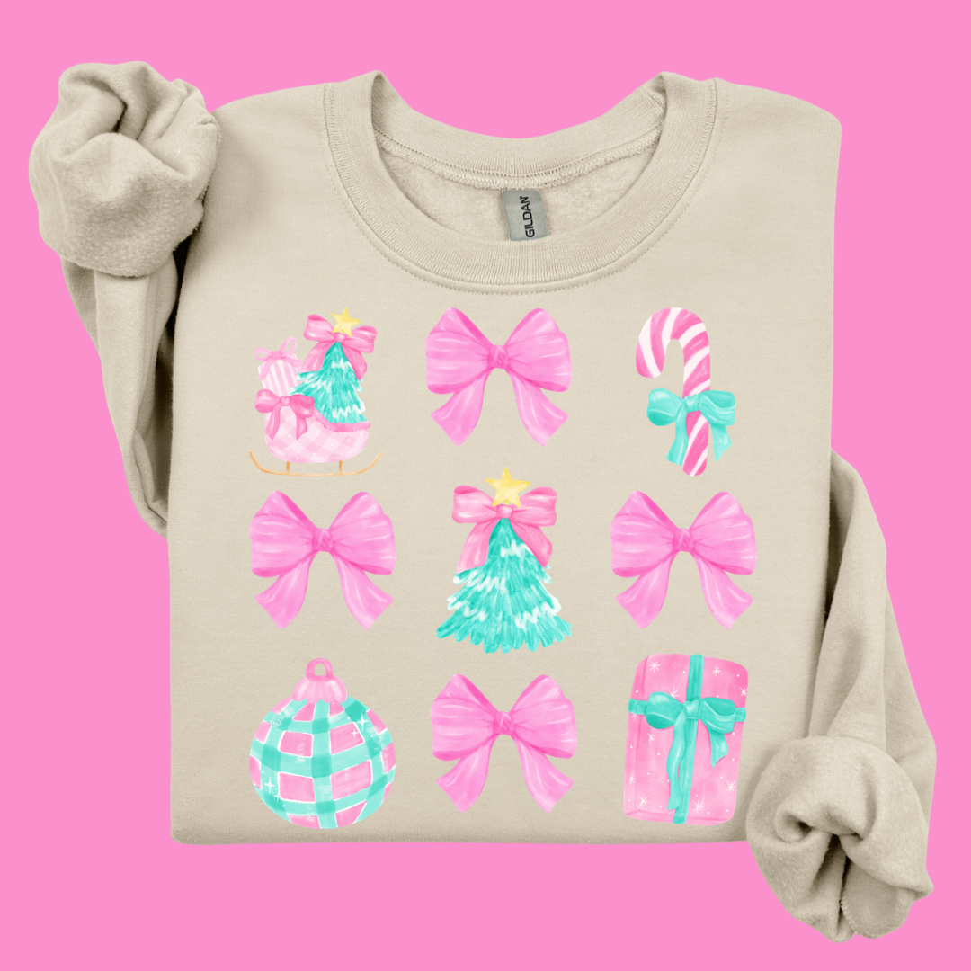 Pastel Christmas Collage. PNG