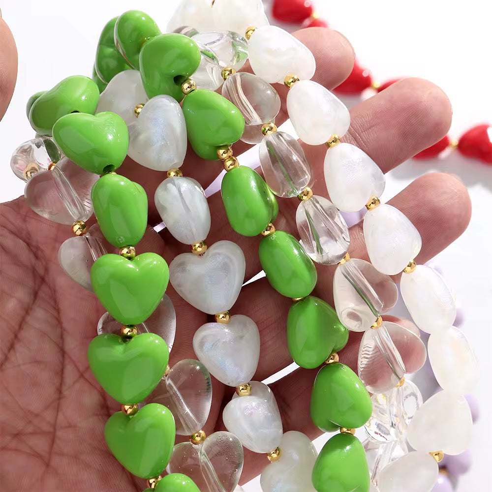 Heart Bead Choker Necklaces