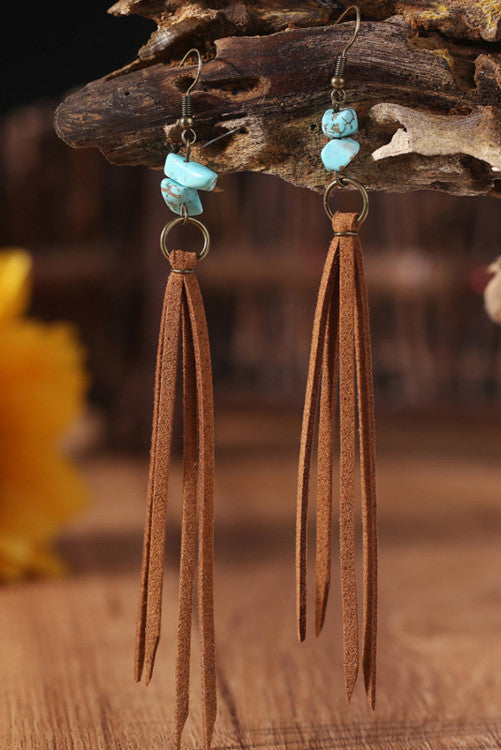 Turquoise Tassel Earrings New RTS