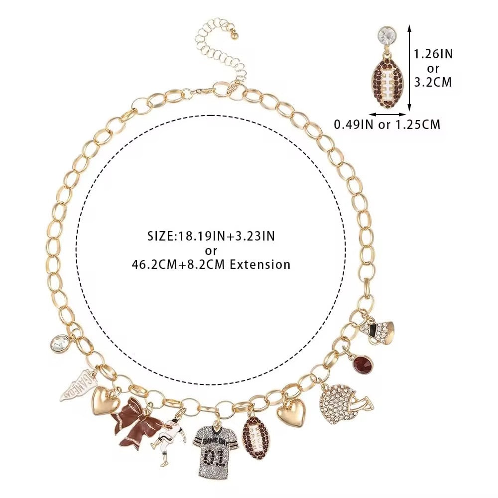 Football Necklace & Earring Set