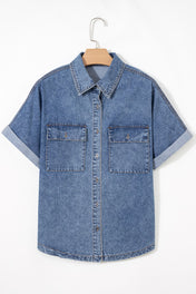Button Flap Denim Shirt