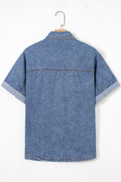 Button Flap Denim Shirt