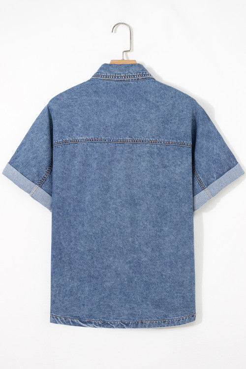 Button Flap Denim Shirt