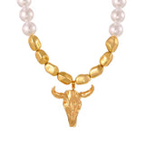 Pearl Beaded Longhorn Pendant