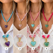 Trendy Heart Beaded Clasp Necklace RTS