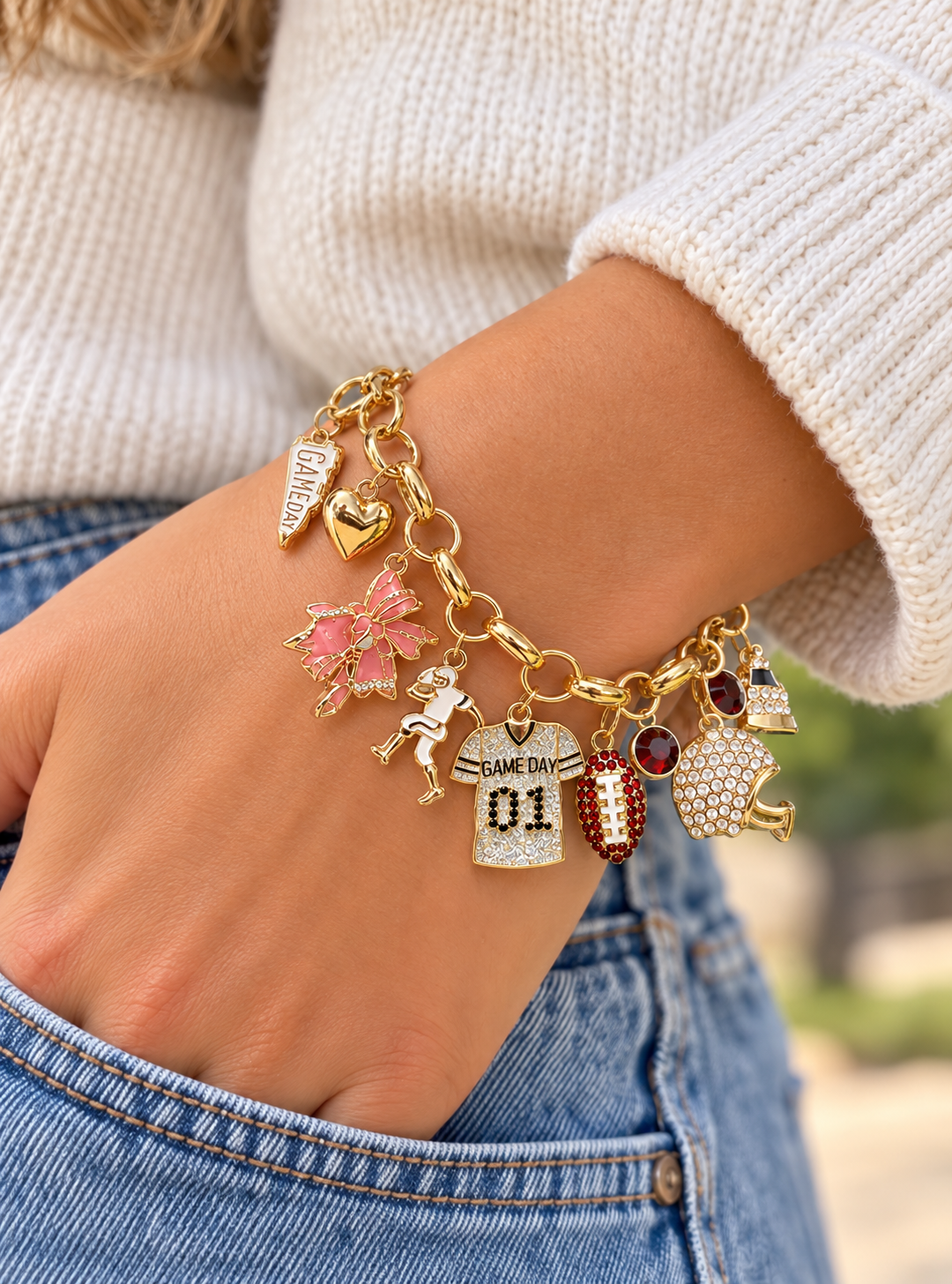 Football Charm Bracelet New RTS