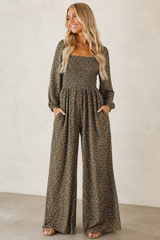 Floral Smocked Jumpsuit New RTS