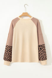 Leopard Star Color Block Top