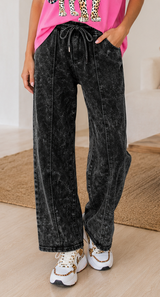 Mineral Wash Raw Seam Pants