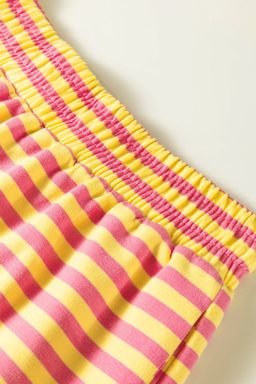 Yellow Stripe Round Neck Set