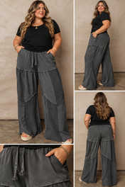 Black Plus Mineral Wash Pants New RTS