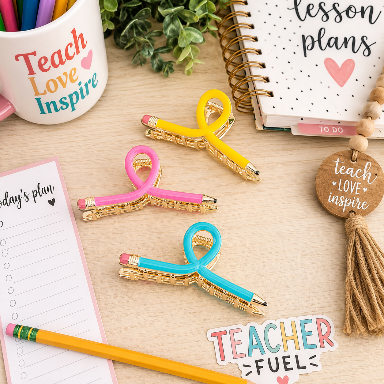 Teacher Pencil Claw Clip