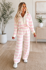 Pink Stripe Pants Set