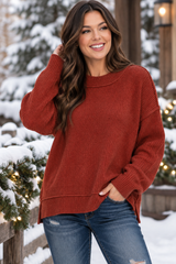 Exposed Seam Two Tone Zenana Sweater