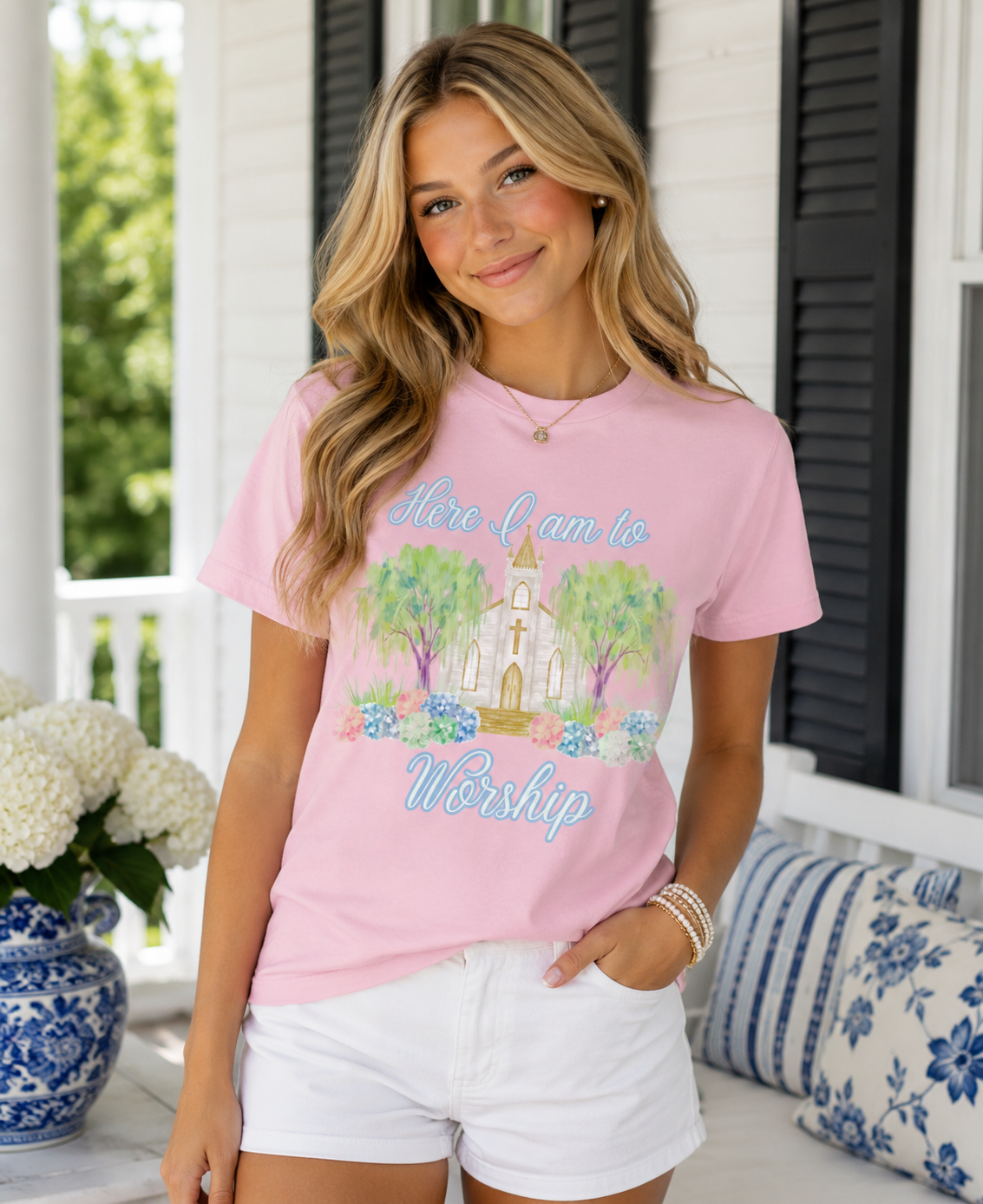 Tultex Here I am to Worship Tee.