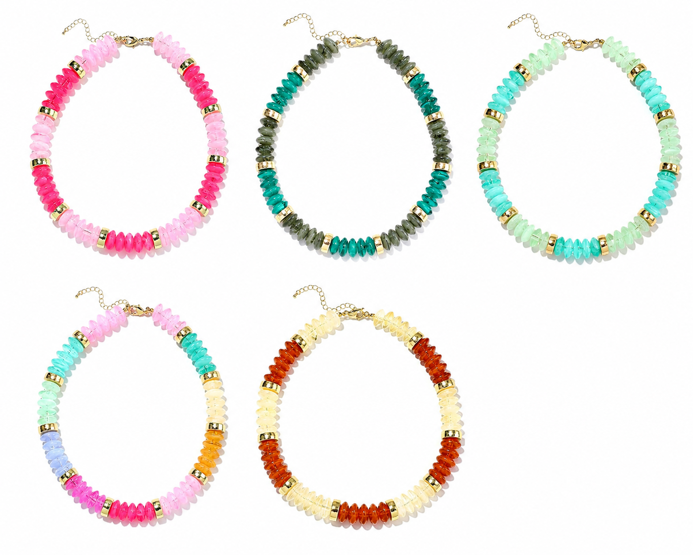 Natural Stone Beaded Necklace (45 CM)