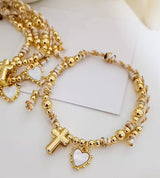 Heart Cross Rope Bracelet