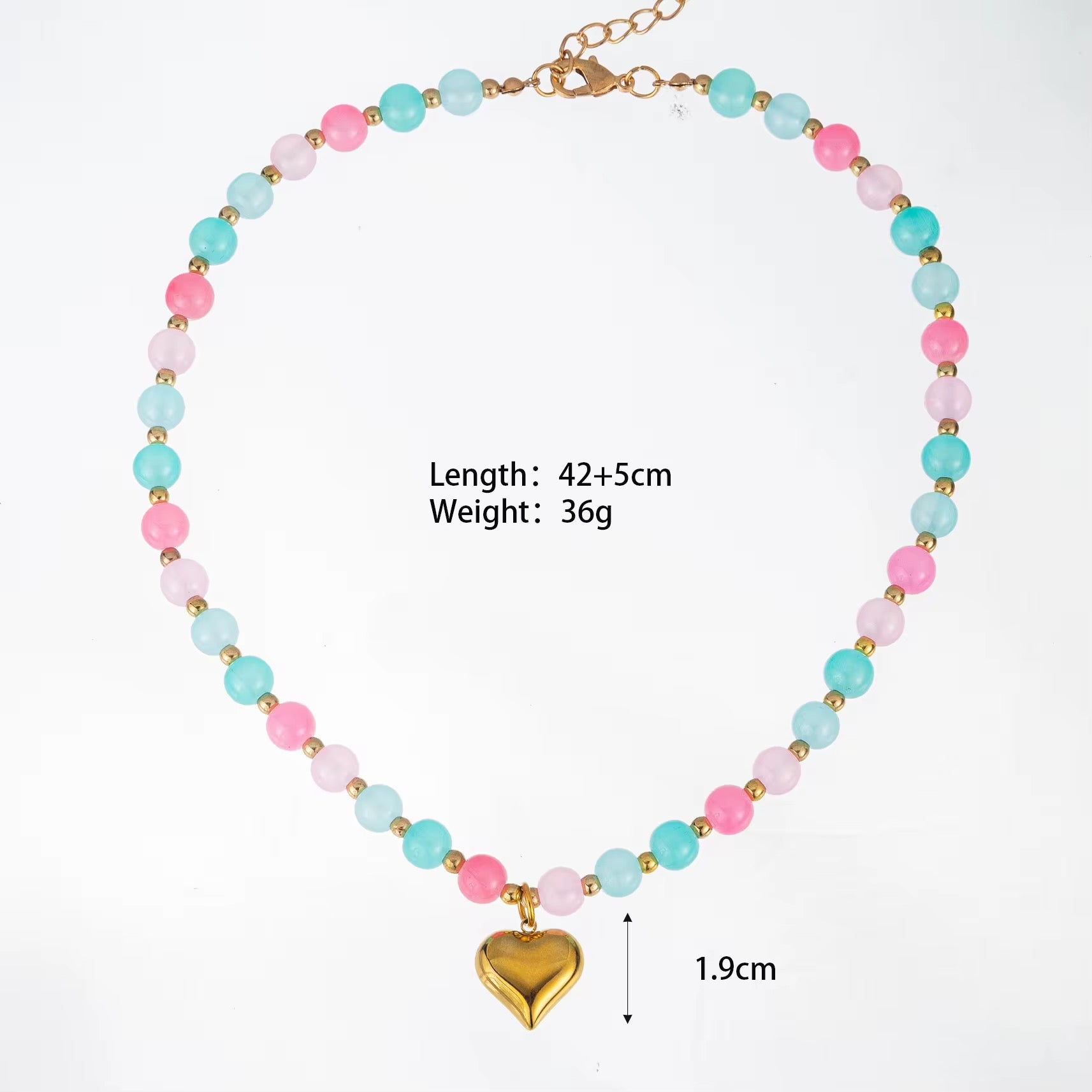 Cotton Candy Heart Necklace
