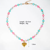 Cotton Candy Heart Necklace