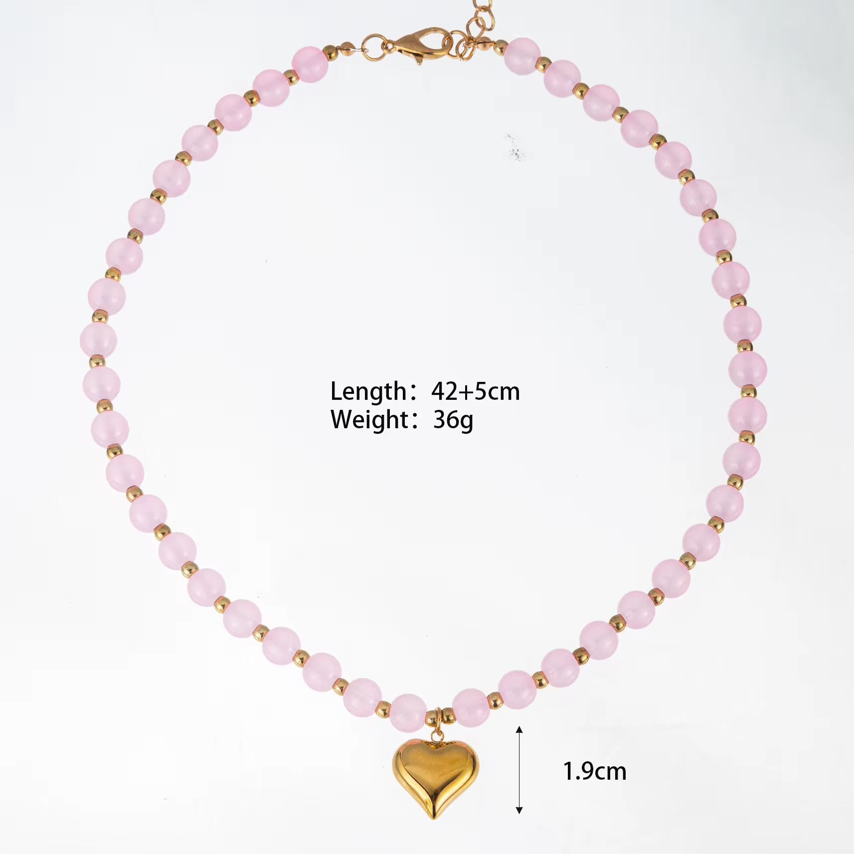 Cotton Candy Heart Necklace