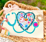 Stethoscope Heart Nurse Tee.