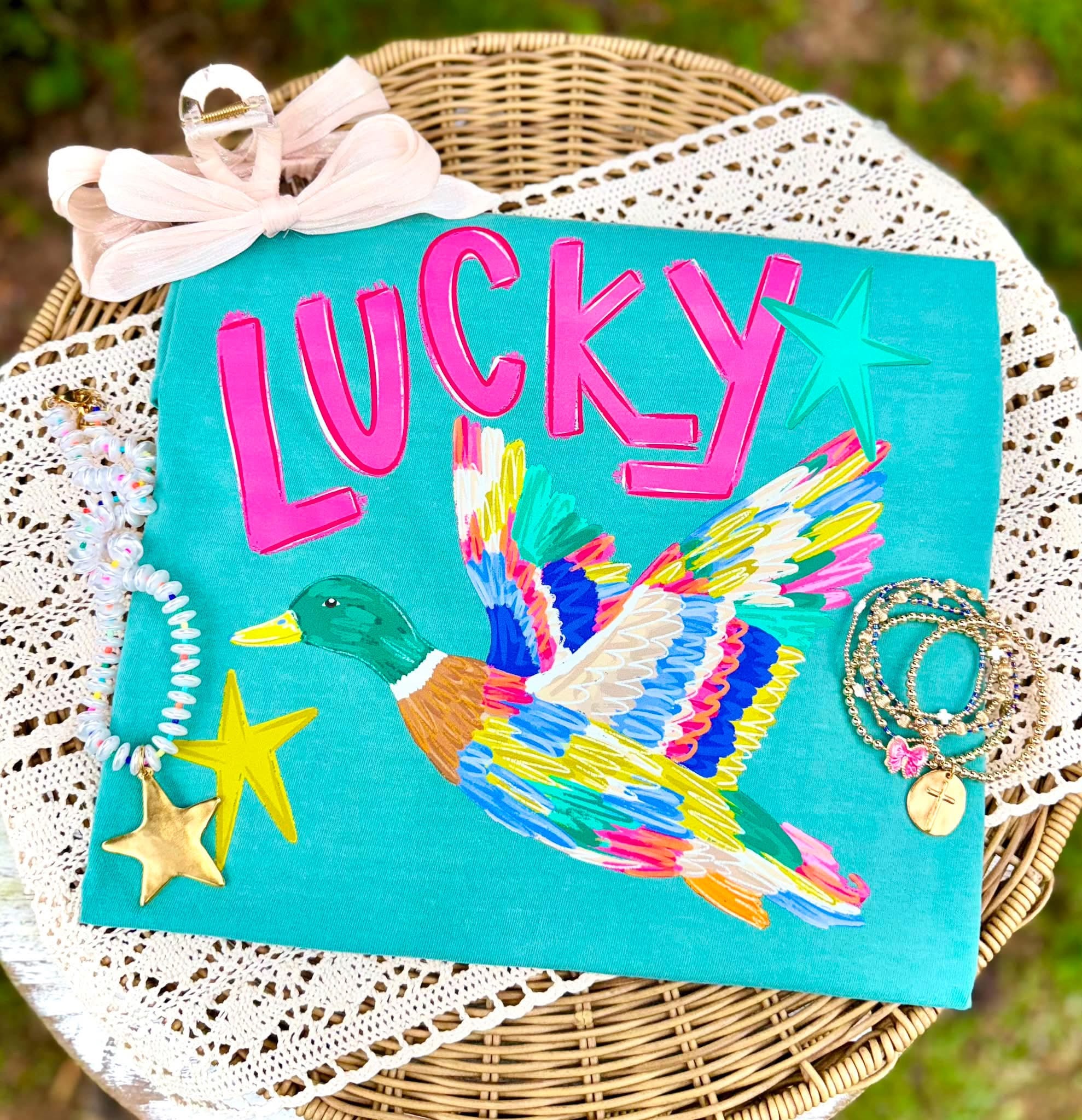 Colorful Lucky Duck Star Tee.