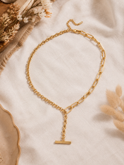 Y Drop Mixed Chain Necklace