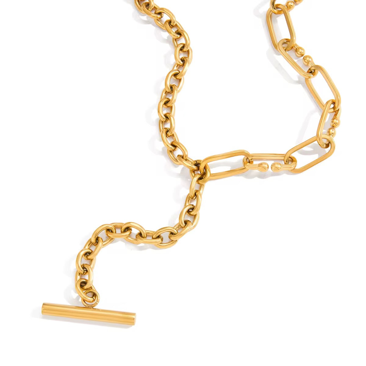 Y Drop Mixed Chain Necklace