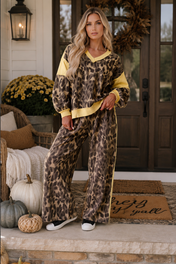 Leopard V Neck Set