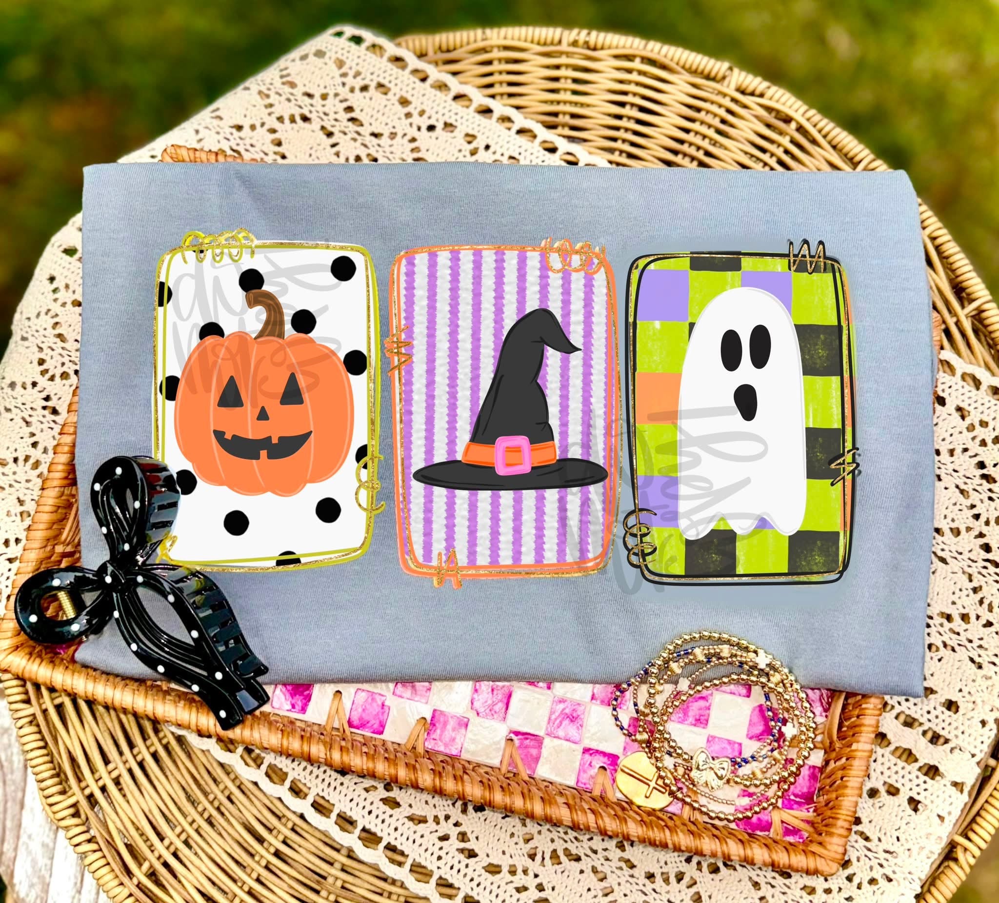 Pumpkin Witch Hat Ghost Tee.