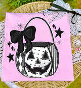 Black and White Halloween Bucket Tee.