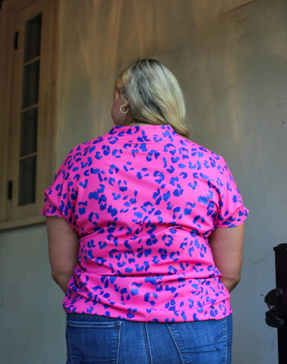 Pink and Blue Leopard Top RTS