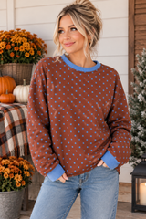 Brown Polka Dot Long Sleeve Shirt