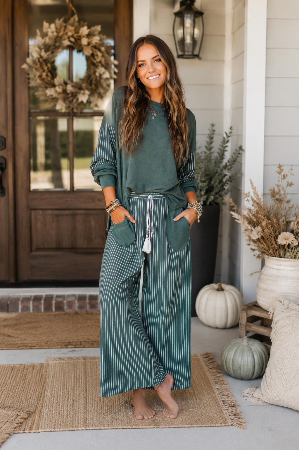 Raw Edge Pocket Casual Set