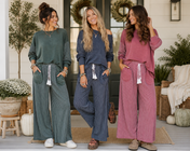 Raw Edge Pocket Casual Set