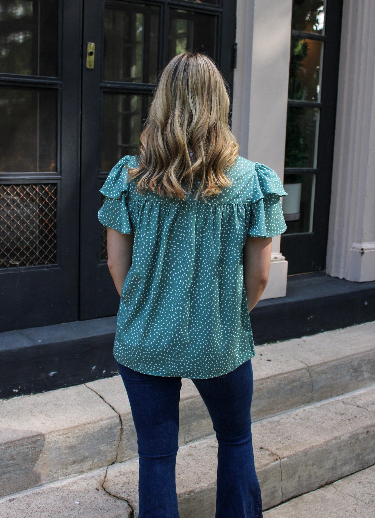 Green Dotted Blouse RTS
