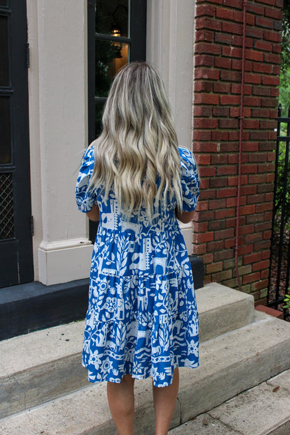 Blue Ricrac Dress RTS