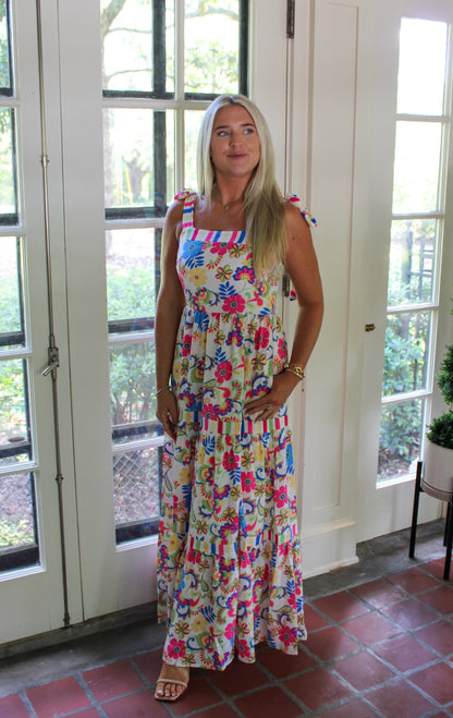 Floral Abstract Maxi Dress RTS