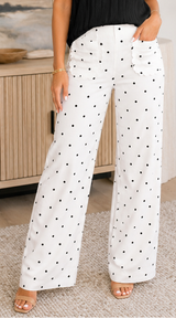 Polka Dot Scalloped Jeans