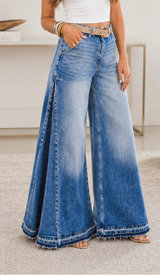 Side Seam Flare Denim Jeans