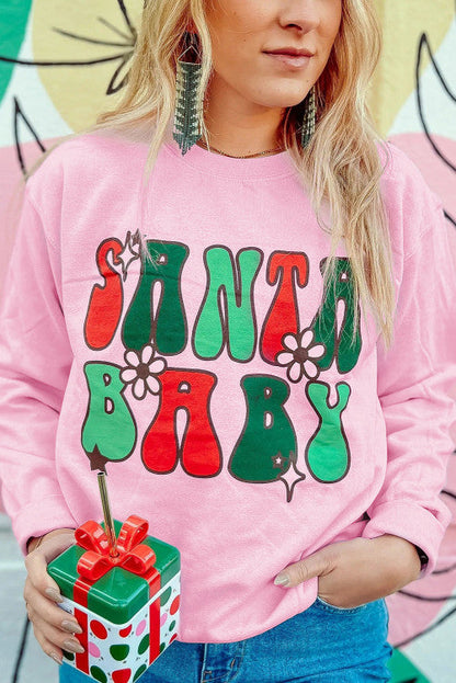 Pink SANTA BABY Sweatshirt WS RTS