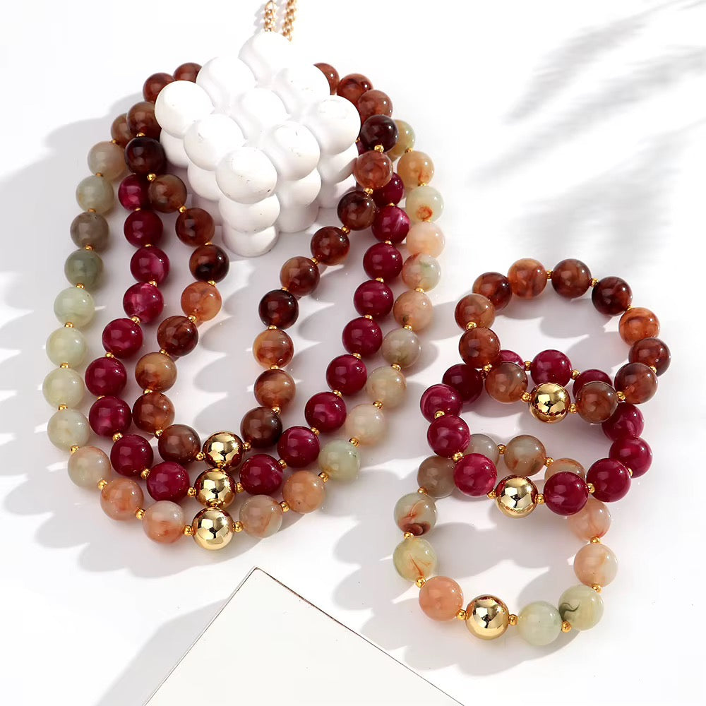 Fall Beaded Jewelry Set