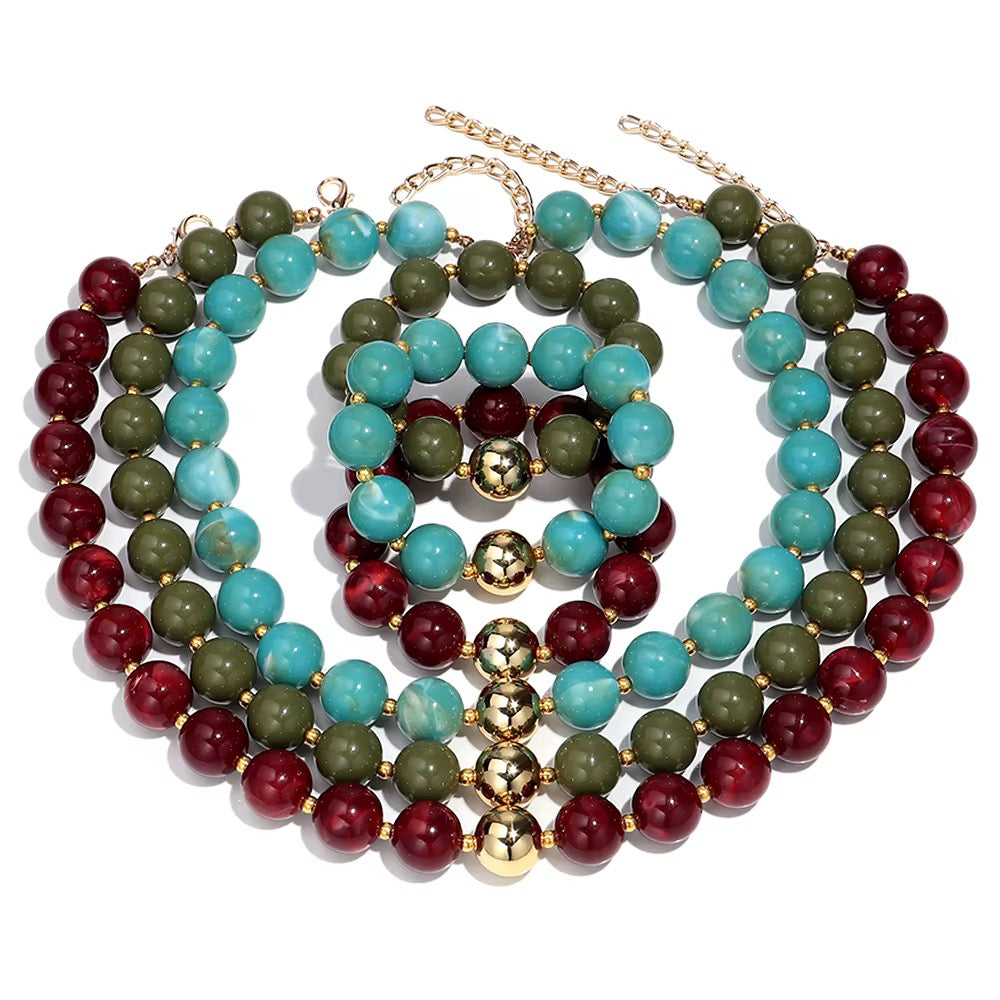 Fall Beaded Jewelry Set