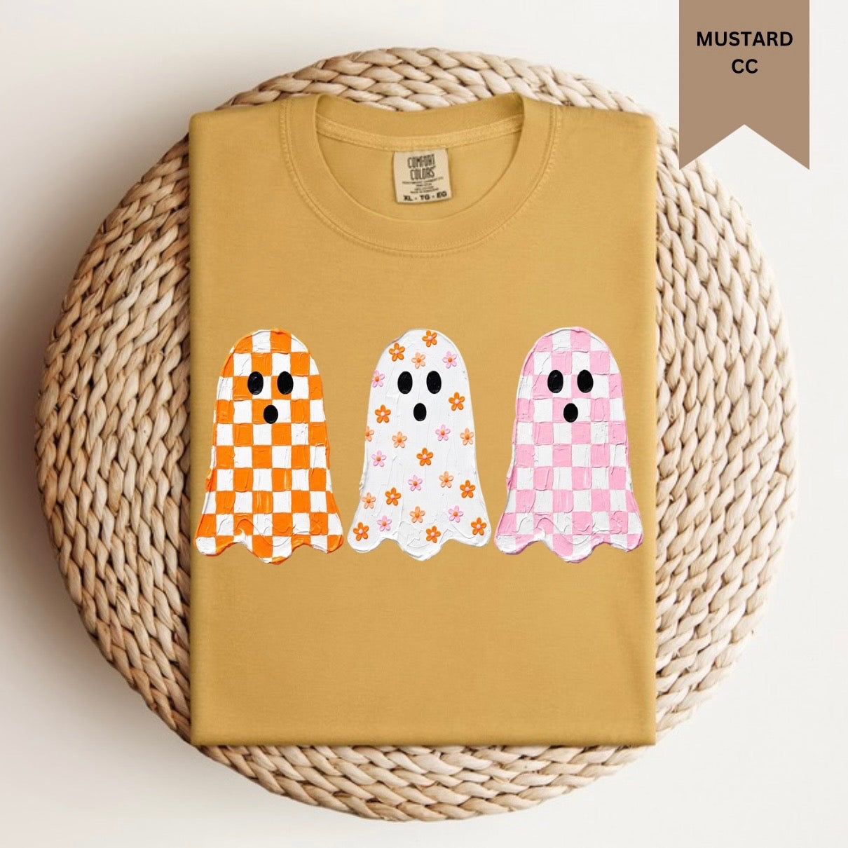 Checkered And Floral Ghosts Tee.